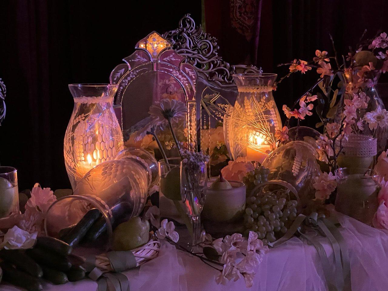 Sofreh — candlelit ceremony table