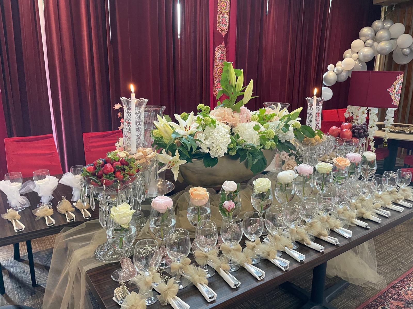 Event design — roses & crystal