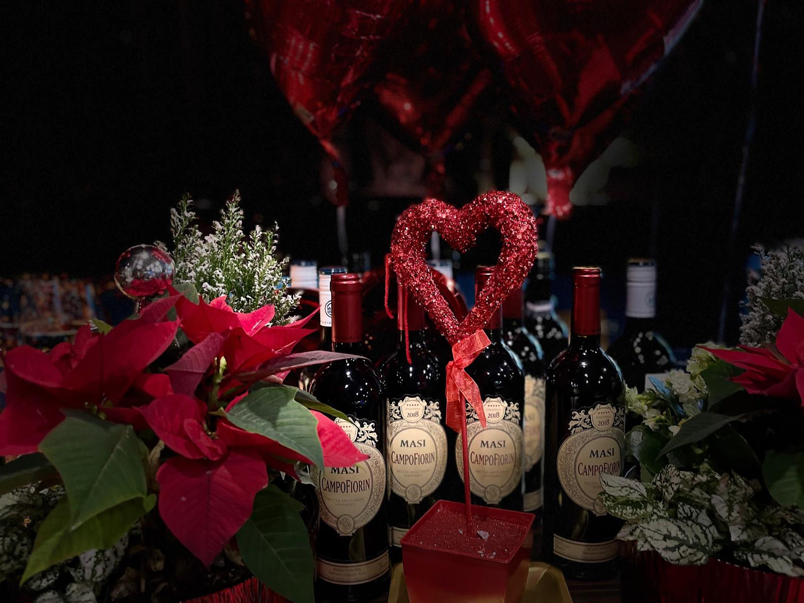 Event styling — wine & poinsettia